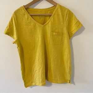 Tilley Slub Cotton Short Sleeve V Neck Pocket Tee Yellow 2020-Large